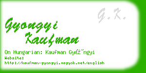 gyongyi kaufman business card